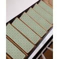 thumbnail image 7 of Stair Treads for Wooden Steps, Sage Green Peel and Stick Stair Treads with Adhesive, Geometric Flower Leaf Diamond Plaid Retro Non Slip Indoor Stairs Runner Rugs Mats for Elders Dogs 8"x30"10PCS, 7 of 7