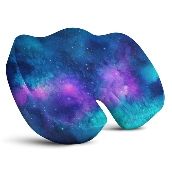 Premium Galaxy Pattern Memory Foam Seat Cushion Ergonomic Chair Pad for Office Chair, Car, Airplane & Bleachers Sciatica, Tailbone Hip & Back Pain Relief - Chair Cushion for Long Office Workers.