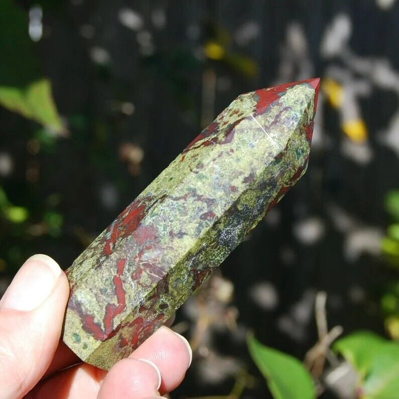 Dragon Bloodstone Healing Crystal Tower Point Wands Reiki Obelisk Mineral Rocks