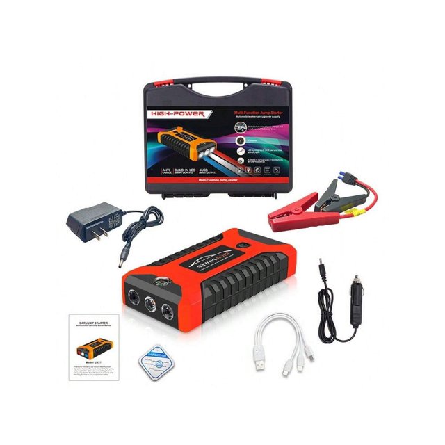1 Piece Red Abs Car Emergency Starting Power Supply With Adapter, Battery Capacity 20000 Mah, Charging Voltage 12v, Suitable For Cars, Off-Road Vehicl