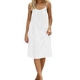 thumbnail image 4 of nerohusy Womens Summer Sleeveless Backless Cami Dress for Beach 2026 Holiday Spaghetti Strap Flowy Summer Loose Midi Sundress White,XXL, 4 of 7