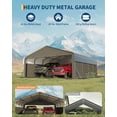 thumbnail image 3 of 20 x 20 x 13ft Metal Carport for 2 Cars, All Weather Steel Heavy Duty Carport for Full-Sized Pickup Trucks, Boats, RV, Tractor, 3 of 6