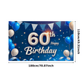 thumbnail image 2 of Sparkling Blue Silver 60th Birthday Banner Backdrop Background Party Supplies Photography Props Birthday Decoration Birthday Party Decorations, 2 of 6