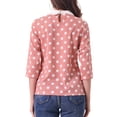 thumbnail image 3 of INSPIRAR CHIC Blusa de Manga 3/4 con Cuello Peter Pan en Contraste M Coral, 3 of 6