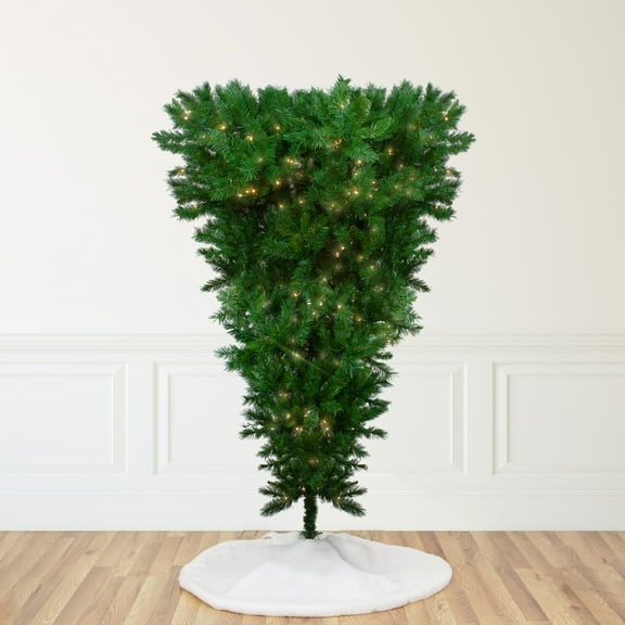Pre-lit Sugar Pine Artificial Upside Down Christmas Tree - Clear LED Lights