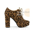 thumbnail image 3 of BLISSFUL STEP Women's Ankle Boots Faux Suede Chunky Heel Platform Lace - up Round Toe Dress Boots Leopard 6, 3 of 5