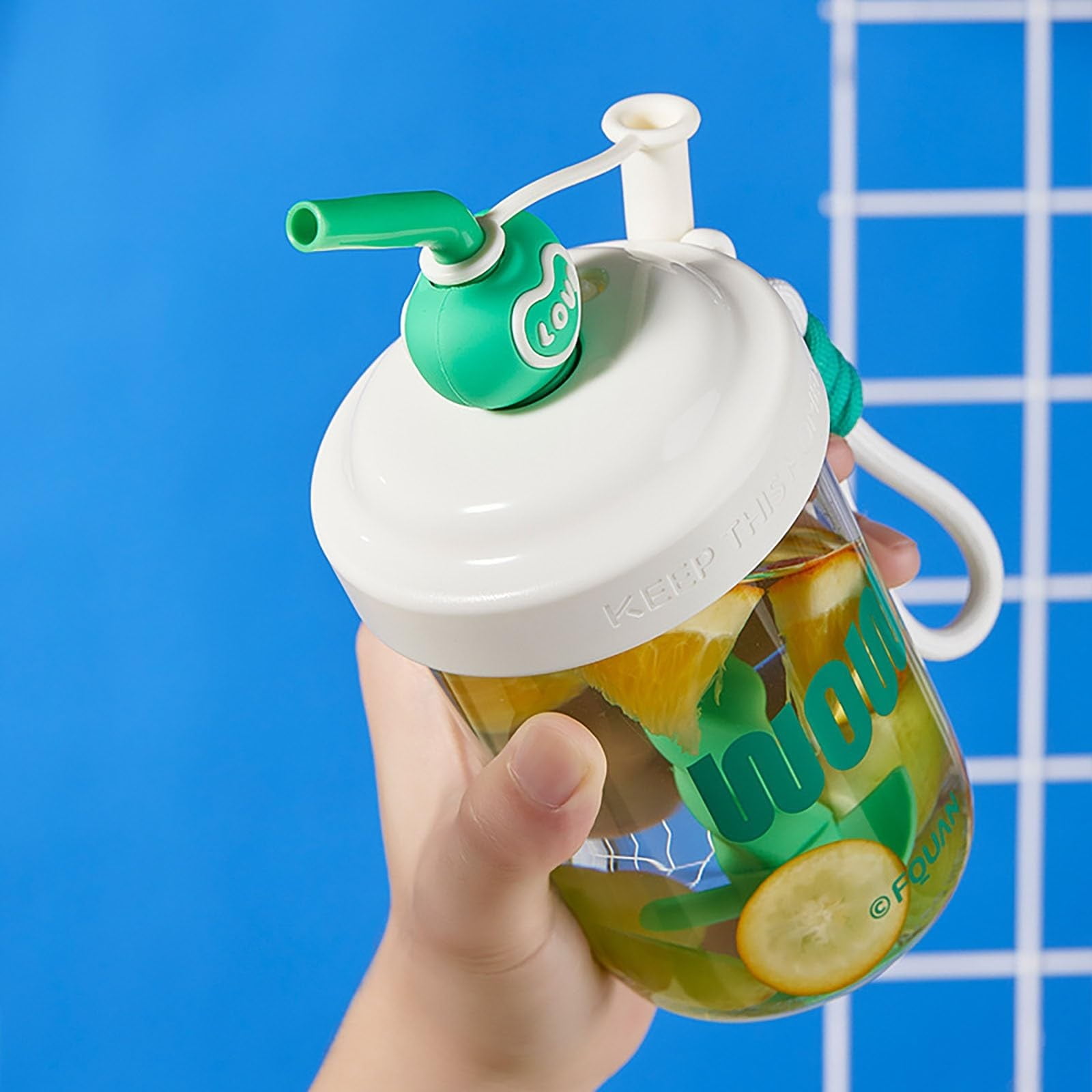 Wow Stirring Cup, High - Aesthetic Summer Straw Water Bottle With Stirring Function, Portable Heat - Resistant Large - Capacity Design For Girls, Students, Daily Use, Travel