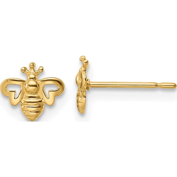 14K Yellow Gold Madi K Bumble Bee Post Earrings (6.13 X 6.8) Made In Vietnam gk1129