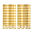 thumbnail image 2 of Mustard Yellow White Gingham Lace Hem Kitchen Curtain,Short Panel Window Valance for Sink,Breakfast Nook,Home Decor, 2 of 5