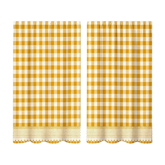 Tunhigl Kitchen Short Curtain 2 Panels, Washable Half Window Curtains for Bedroom Bathroom, 27.6 x 39.4 in