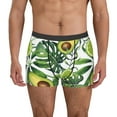 thumbnail image 4 of Wukai Watercolor Green Tropical Print Men’s Underwear Breathable Boxer Briefs,&nbsp;Moisture Wicking & Breathable-Large, 4 of 7
