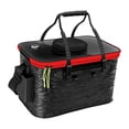thumbnail image 1 of Cubo de pesca plegable, cubo de pesca, resistente, contenedor de peces , bolsa de pesca EVA para acampar al aire libre para pescar Negro grande, 1 of 8