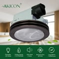 thumbnail image 4 of Akicon Ultra Quiet Bathroom Exhaust Fan with LED Light 80CFM 2.0 Sones Round Bathroom Ventilation Fan with Frosted Glass Cover Oil Rubbed Bronze, 4 of 5