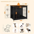 thumbnail image 3 of Dog Crate Furniture with Cushion, Wooden Dog Crate with Double Doors, Dog Furniture, Dog Kennel Indoor for Small/Medium/Large Dog，End Table, Small, 27.2" L,Black+Warm Brown, 3 of 14