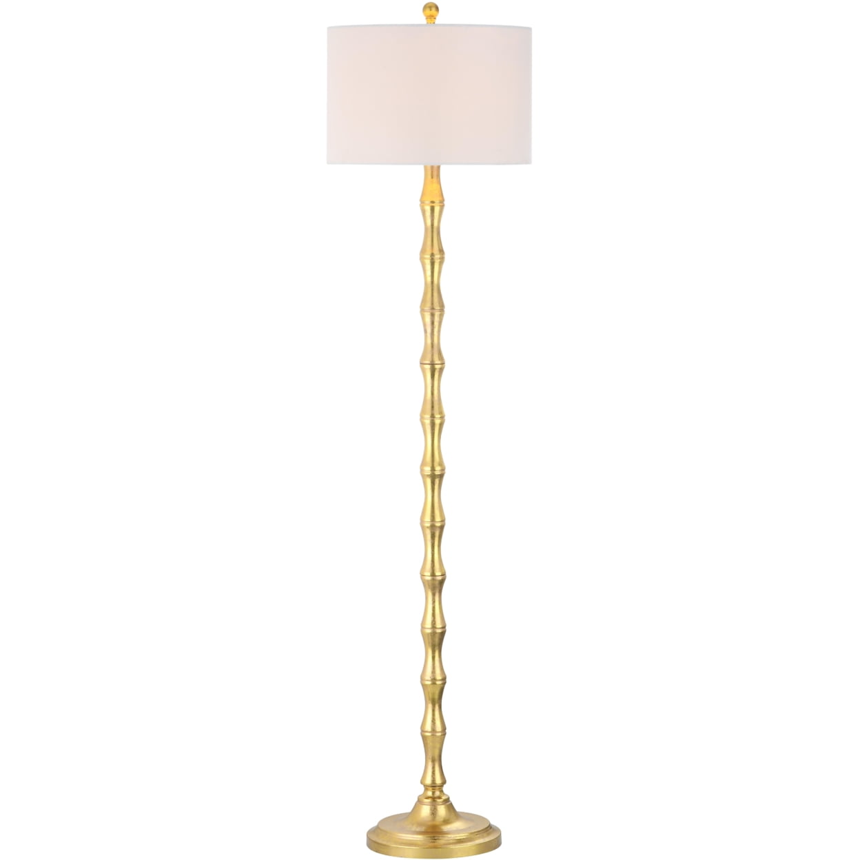 SAFAVIEH Aurelia 63.5 in. H Floor Lamp, Antique Gold/Off-White Shade