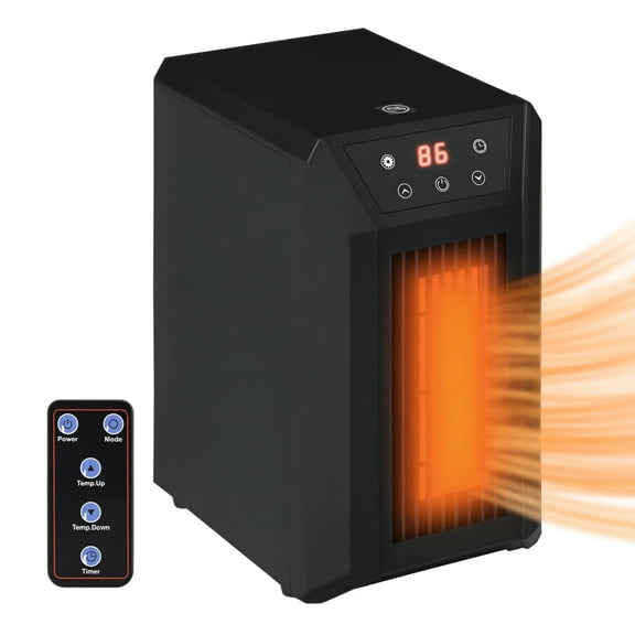 Resenkos Electric Space Heater for Indoor Use, 1500W Fast Heating Portable Electric Heater with Infrared Quartz Heat Element, Black