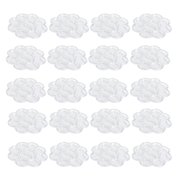 Riguas 20Pcs Disposable Paint Tray Transparent Color Mixing Palette One-Time Use Painting Supplies for Artists Art Studios Schools