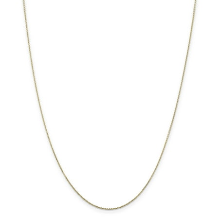 Yellow Gold Diamond Cable - 14K Yellow Gold .80mm Diamond Cut Cable Chain Necklace Size 22