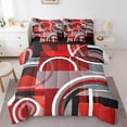 thumbnail image 1 of Erosebridal Abstract Stripes Bedding Queen Size,Geometric Circle Comforter Sets with Sheets,Super Cozy Reversible Bedding Sets Queen Size,Lines Decor,7 Pieces, 1 of 5