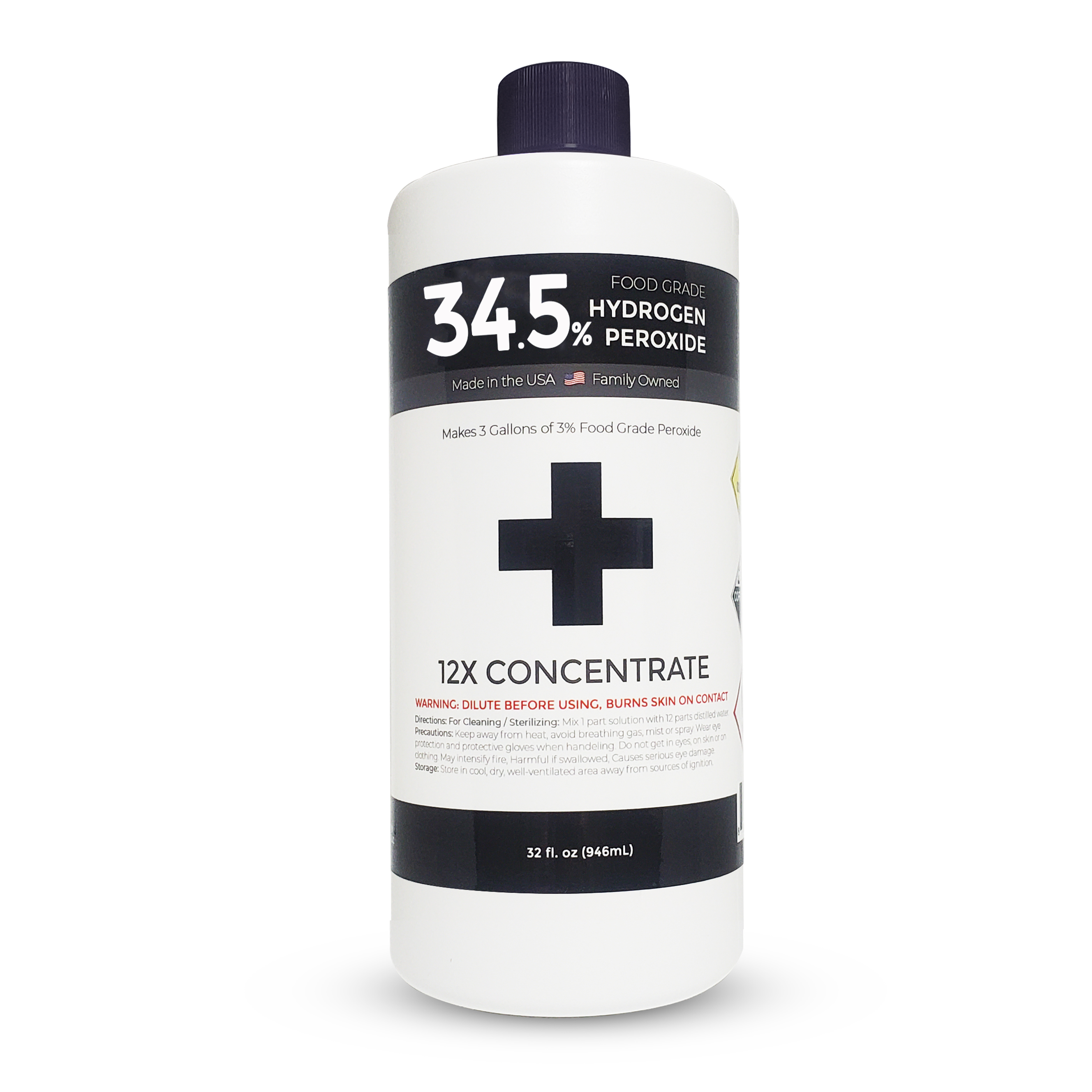34.5 Food Grade Hydrogen Peroxide 32 oz PureChemPros