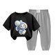 thumbnail image 1 of Odeerbi 2-12 Años Niño Niña Conjunto de Verano Camiseta de Manga Corta de Algodón Ice Silk Pantalón de Chándal Conjunto de Dos Piezas de Ropa Interior Estampada, 1 of 4