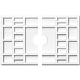 thumbnail image 1 of Ekena Millwork CMP20X13BX2-03000 3 in. ID x 7 in. Rectangle Beaux Architectural Grade PVC Contemporary Ceiling Medallion - 2 Piece, 1 of 1