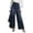 *Dark Blue, variant on ClodeEU Women's Loose Long Denim Pant Look Culottes with Button Trim,Trendy Skirt Pants Gray,Womens Plus S