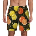 thumbnail image 3 of Uemuo Orange Lemon Pattern Mens Swim Trunks Quick Dry Board Shorts with Mesh Lining, Stretch Beach Shorts Quick Dry No-Chafing Board Shorts-, 3 of 9