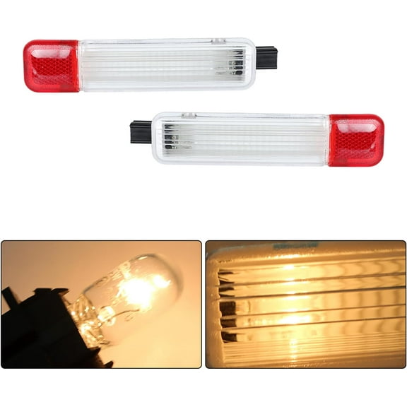 SEBLAFF 2PCS 15021517 Door Reflector Light Panel Replacement for Chevy Silverado Tahoe Suburban Sierra Front 15021518 Left Right