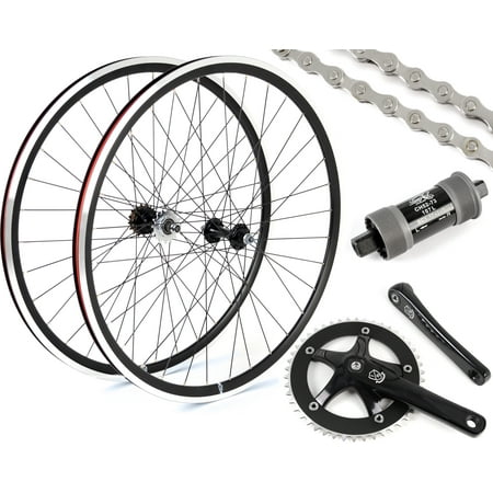 EighthInch Fixed Gear/Single Speed Conversion Kit 700c Wheelset Cranks //