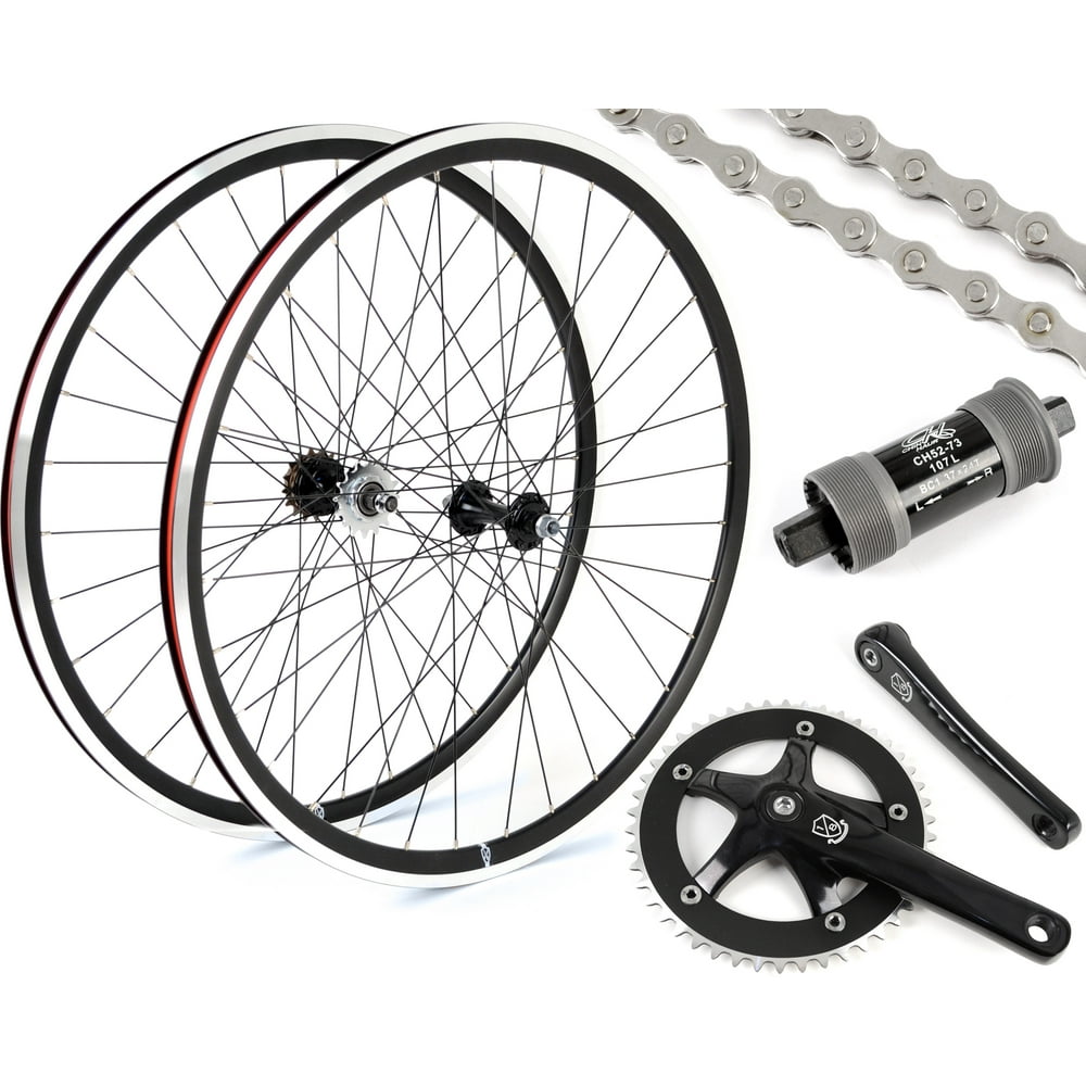 EighthInch Fixed Gear/Single Speed Conversion Kit 700c Wheelset Cranks