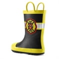 thumbnail image 2 of Kushyshoo Kids Rain Boots Yellow Fire Chief Waterproof Printed Rubber Boots with Handles Size 10 Toddler Rain Boots, 2 of 5