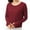 Wine, variant on Jalioing Women's Sun Protection Shirt Crew Neck Long Sleeve Breathable Sun Shirt Solid Color Outdoor Sport Tops