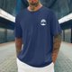 thumbnail image 2 of Mens Camisas de Manga Corta Impresión Casual Deportes Cuello Redondo Blusa, Poliéster Ligero para la Primavera Verano Al Aire Libre Uso Diario, 2 of 4