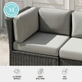 thumbnail image 5 of Martha Stewart Indoor-Outdoor Modular Patio Sectional Sofa Corner Seat in Gray Rattan Wicker with Gray All-Weather Cushions, 5 of 12
