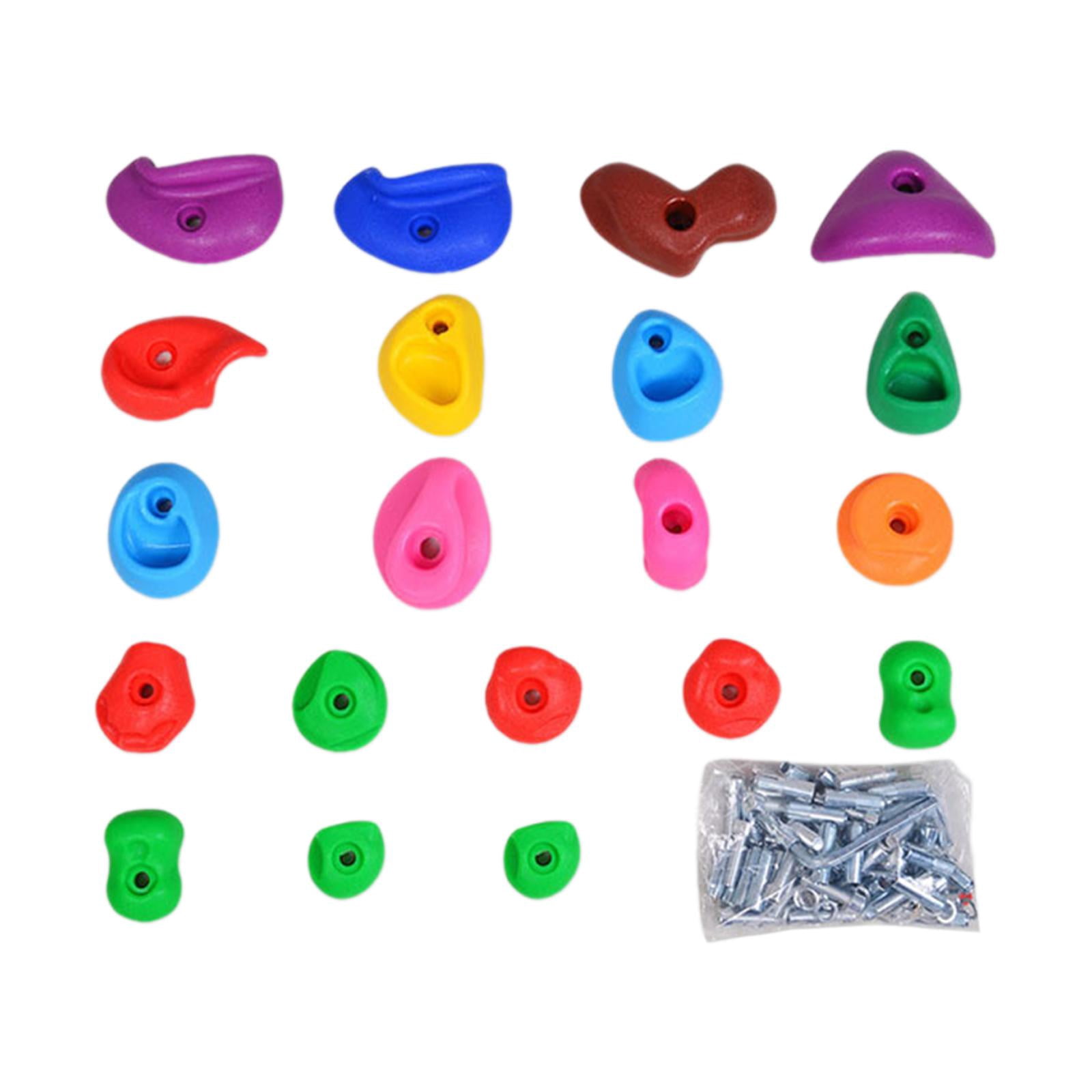 Wswqop Rock Climbing Holds, Children's Toys Wall Climbing Bricks, Multi Size, Rock Wall 20 piece set