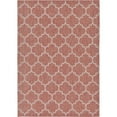 thumbnail image 1 of Unique Loom Outdoor Trellis Lattice Area Rug 7' x 10' Rectangle Rust Red/Beige, 1 of 2