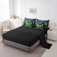 thumbnail image 5 of jejeloiu Speed Sport Car 7-Piece Twin Bedding Sets,Extreme Racing Game Bedding Comforter Set,Black White Green Sheet Sets For Kids,Microfiber Bedroom Decor Reversible, 5 of 8