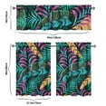 thumbnail image 6 of Hawaiian Leaf Kitchen Curtains 3PCS, 27.5x36 Inch Polyester Tropical Plant Tier and Valance, Window Drapes for Café or Bathroom, 6 of 6