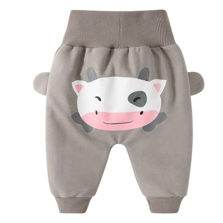 

Children Toddler Kids Baby Boys Girls Cartoon Animals Print High Waisted Pants Trousers Outfits Clothes Elastic Chinos