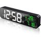 thumbnail image 1 of Reloj Despertador Digital, Reloj de Pared Reloj Despertador Mañana Espejo Digital Led Pantalla Grande con Fecha Temperatura, 2 Alarmas, 40 Música, 6 Brillos Regulables,,11 Feliz Sencillez, 1 of 5