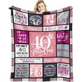 thumbnail image 1 of LHSHID 40th Birthday Gifts Women 40 Year Old Birthday Gifts for Women Forty Birthday Gifts for Women 40th Birthday 40th Birthday Decorations Women 40 Yr Old Birthday Gifts Throw Blanket 60"x80", 1 of 7