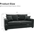 thumbnail image 2 of 69" 2 Seater Loveseat Sofa, Chenille Comfy Upholstered Small Couch with 2 Throw Pillows for Living Room, Apartment, Office (Dark Grey), 2 of 9