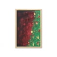 thumbnail image 1 of Christmas Wall Art with Frame, Trippy Xmas Tree Backdrop Traditional Themed Jingle Artisan Design Print, Printed Fabric Poster for Bathroom Living Room, 23" x 35", Burgundy and Green, by Ambesonne, 1 of 2
