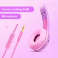 thumbnail image 2 of Auriculares Olyre para niños, control de volumen seguro de 85 dB, orejas de gato luminosas, 2 of 7