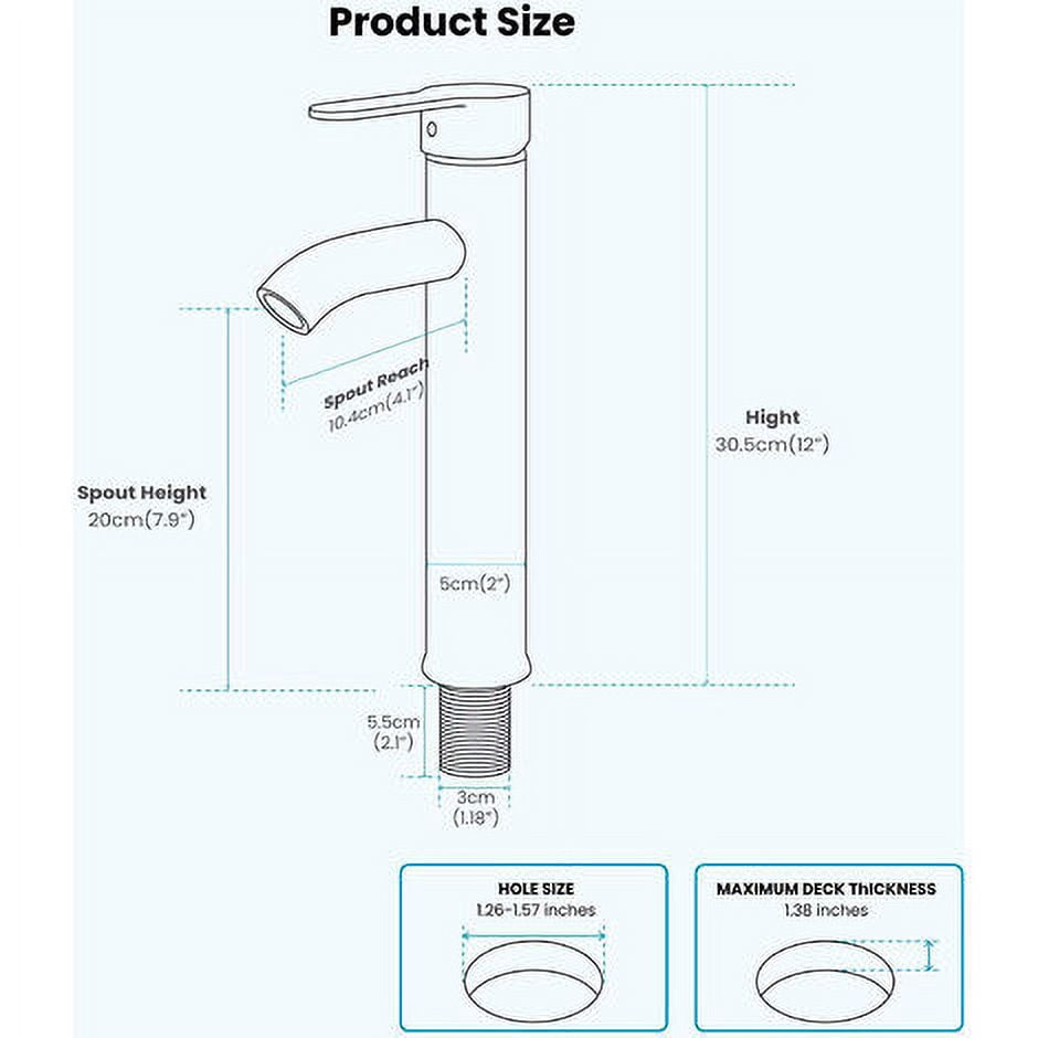 Bathroom Sink Faucet Matte Black Single Handle Basin Vanity Mixer Single Hole High Spout