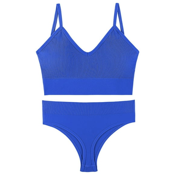 Ropa interior de color sólido para mujer, bragas, conjuntos de bragas de yoga cómodos, traje a juego para mujer