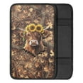 thumbnail image 2 of Renewold Car Center Console Cover for Men Women Novelty Car Armrest Cushion Vehicle Interior Accessories Protector, Highland Cow Camo Hunting Forest, 2 of 6