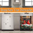 thumbnail image 4 of Window Snow Red Bird Wallpaper Dishwasher Magent Cover Sticker Magnetic Refrigerator Cover Panel for Front Door Kitchen Appliances Fridge Decor 23x17inch, 4 of 7