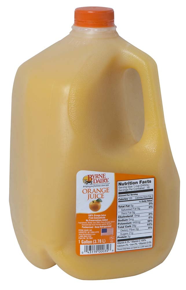 Byrne Dairy Orange Juice, 1 Gallon
